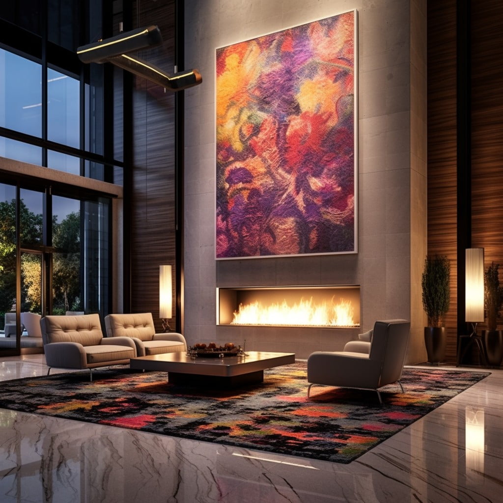 install a modern fireplace in the lobby