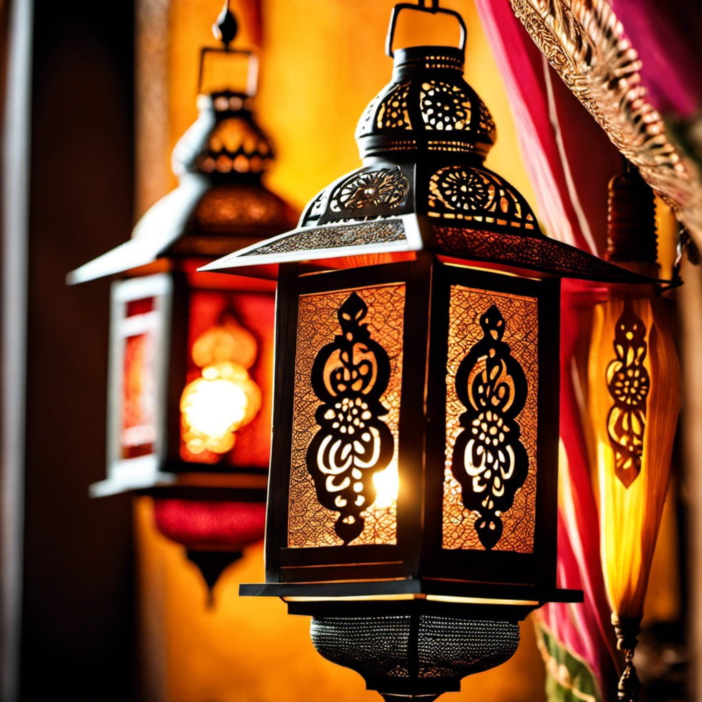 intricate jaali lanterns