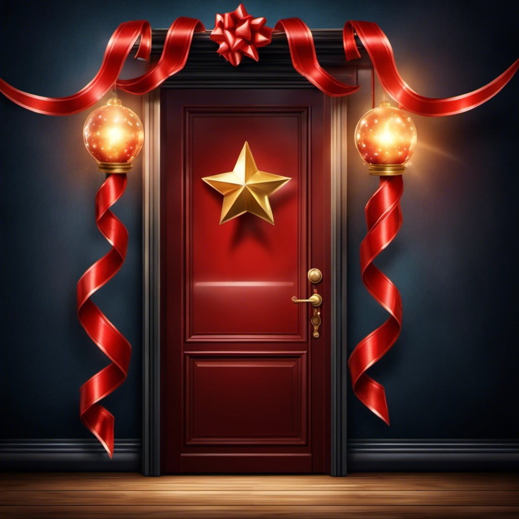 magic themed door with a red ribbon wand