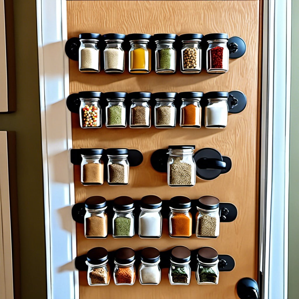magnetic spice jars rack