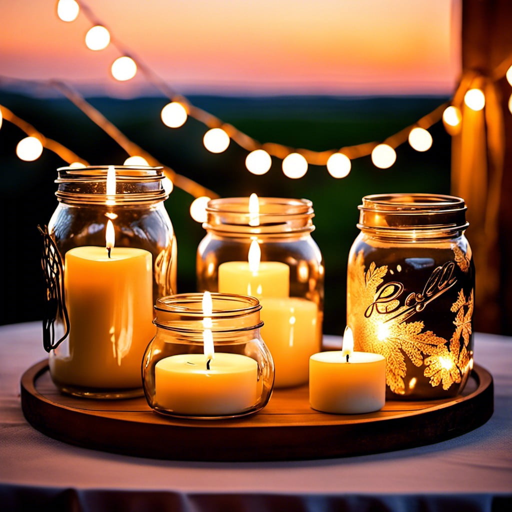 mason jar candle lights