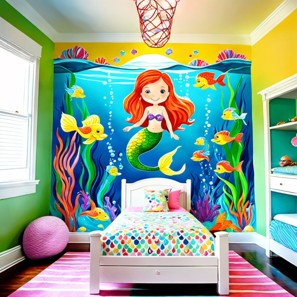 mermaid mural for childrens room