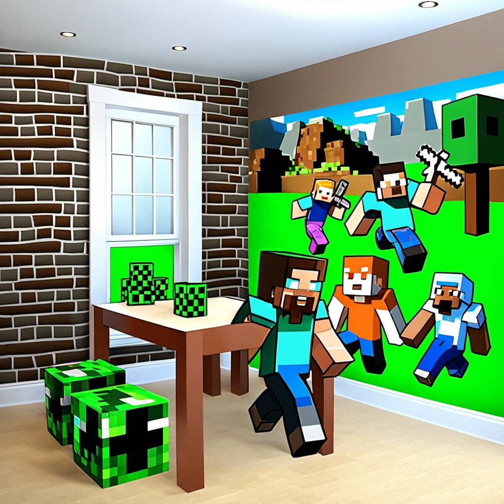 mine blocks wall decals