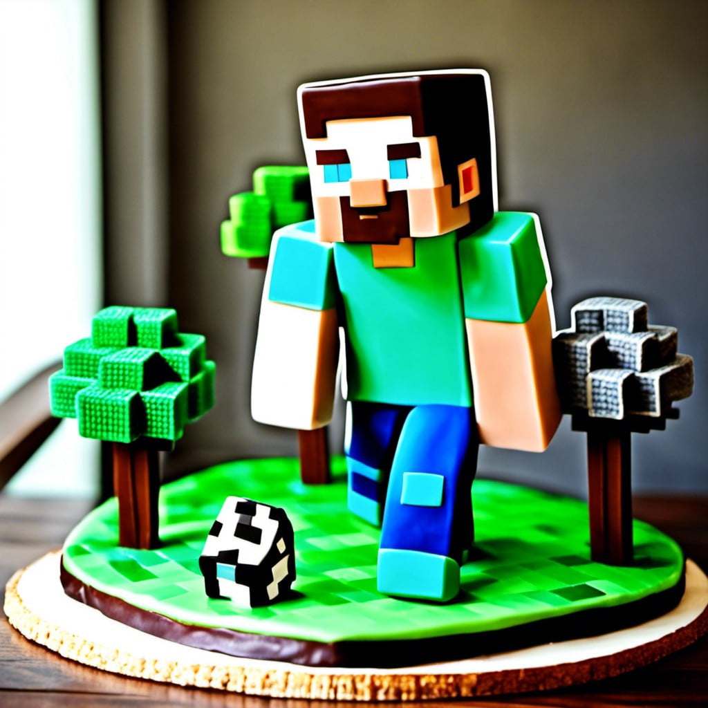 minecraft themed cake topper