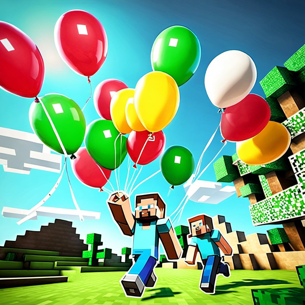 minecraft themed helium balloons