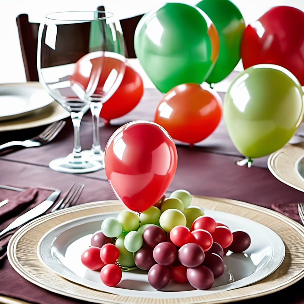 mini balloon columns for table setting