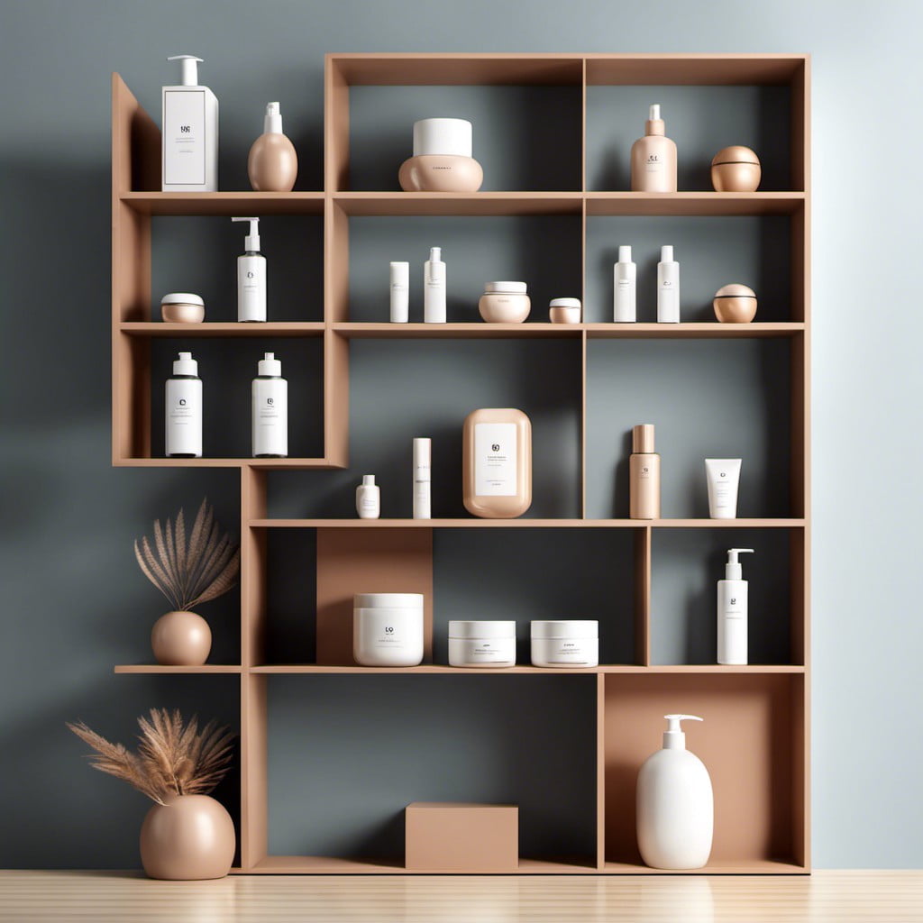 minimalist product display shelves