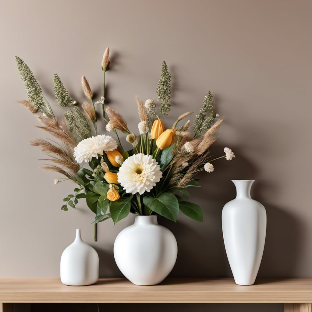 minimalist vase with fresh flowers