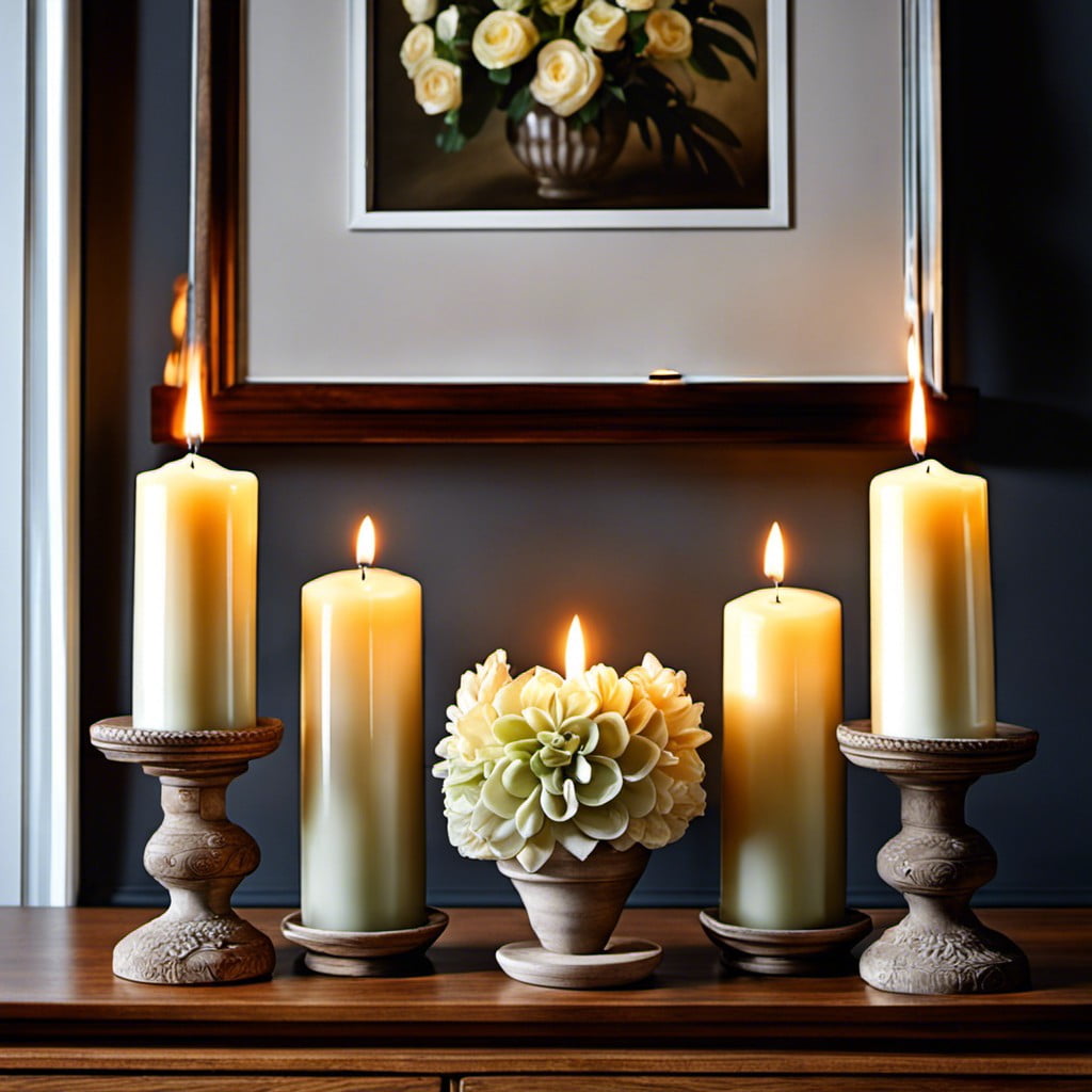 mixed candle arrangement