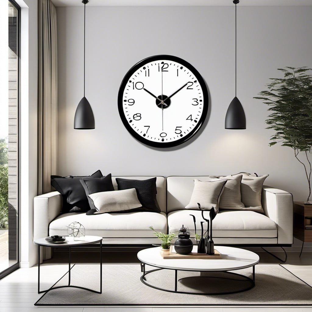 modern minimalist black and white clock