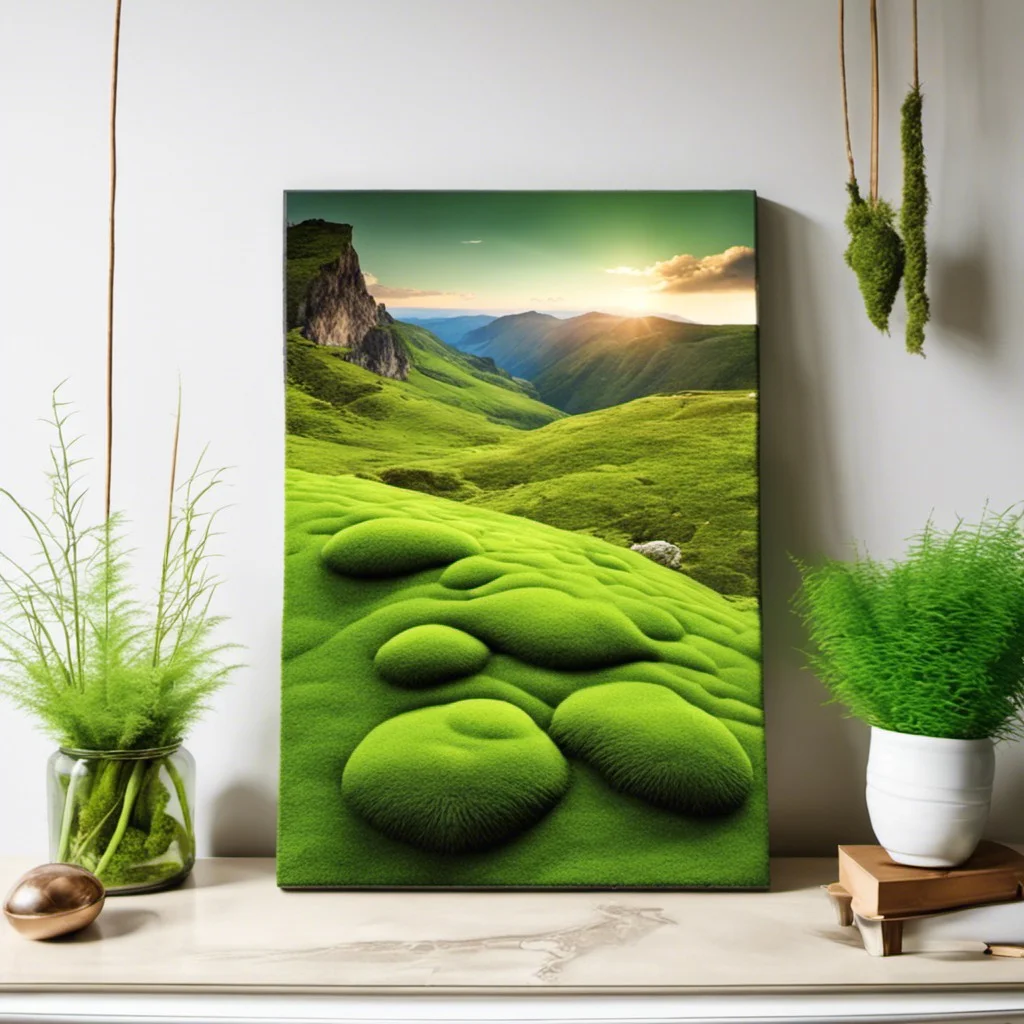 moss and grass wall canvas