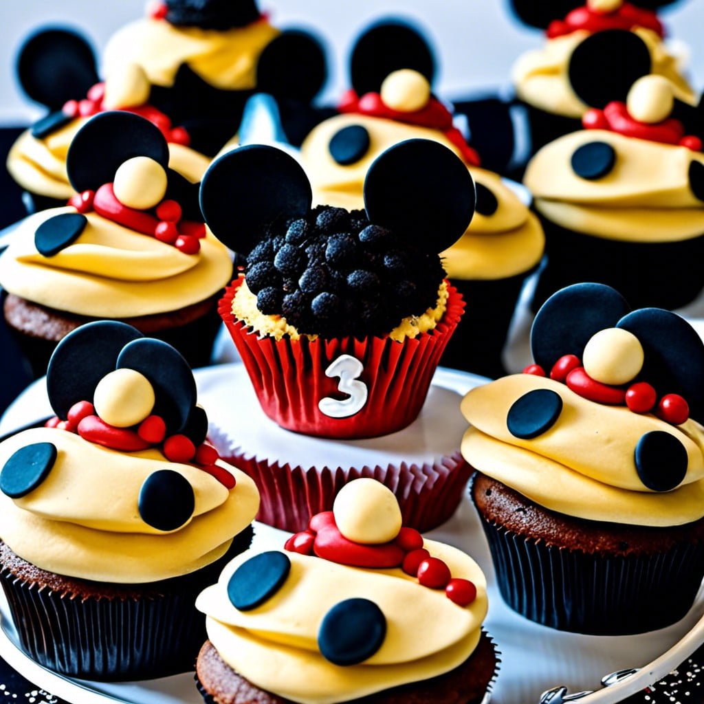 mouse ear shaped cupcakes