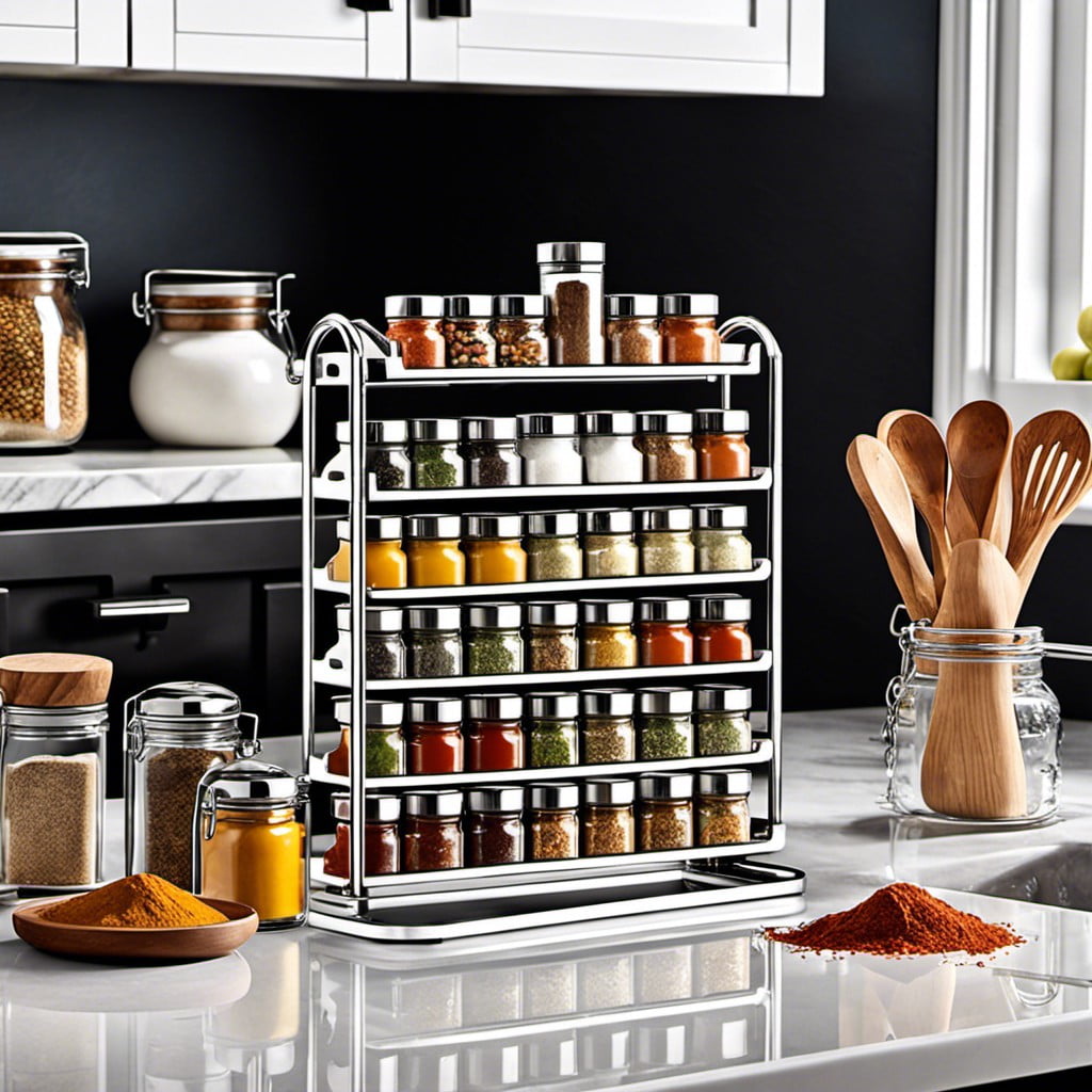 multi tiered countertop spice rack