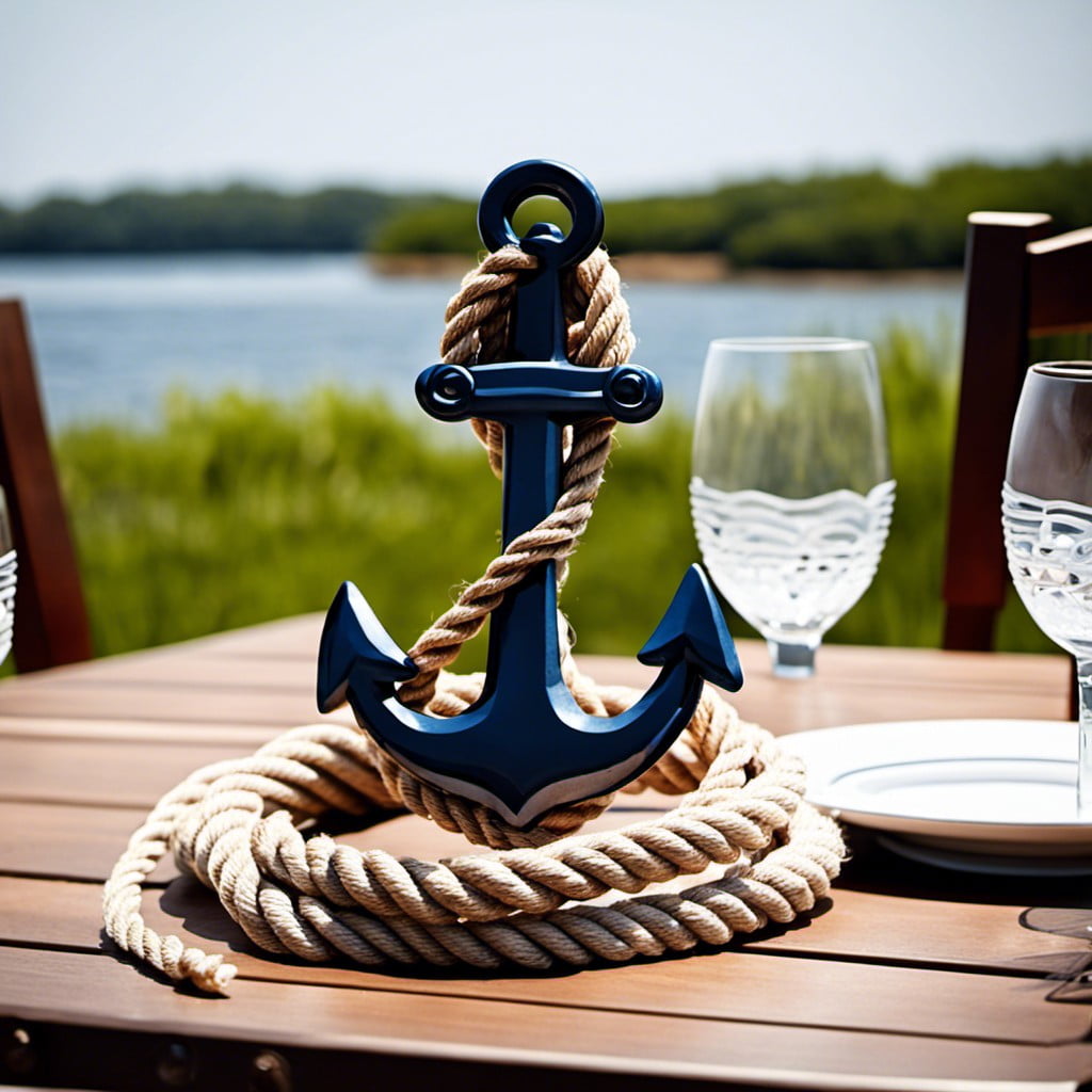 nautical themed rope and anchor decor