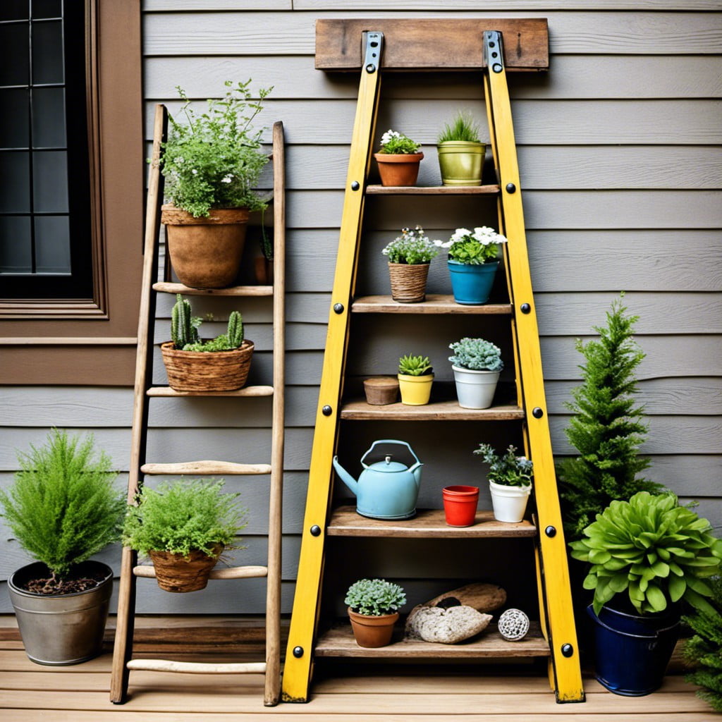 old wooden ladder decor