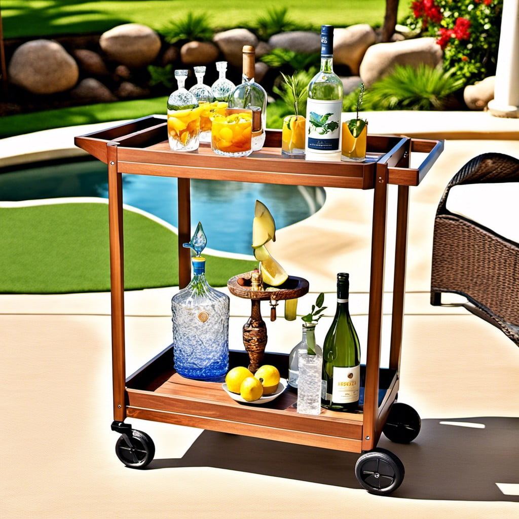 outdoor bar cart setup