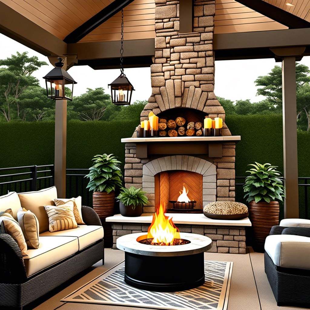 outdoor fireplace or fire pit