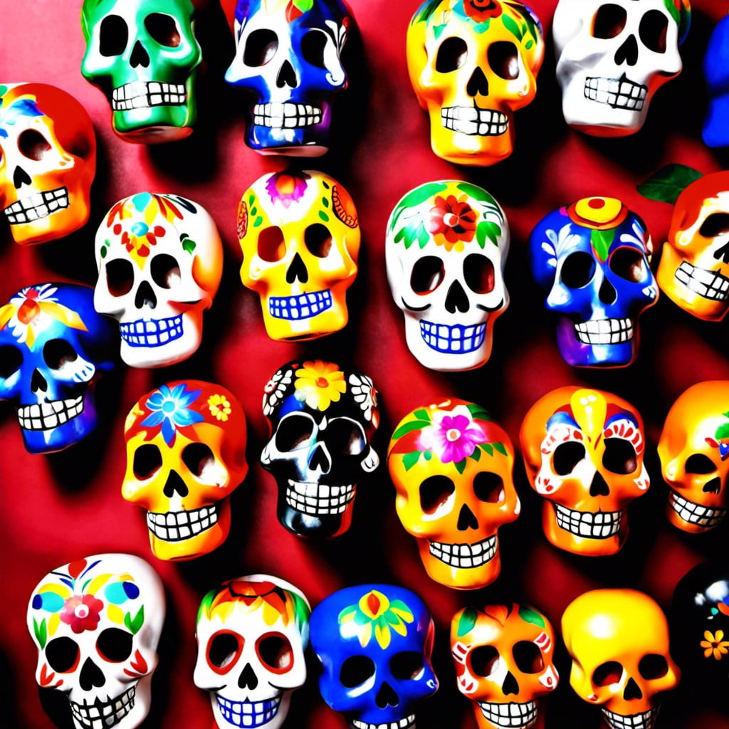 painted day of the dead skulls