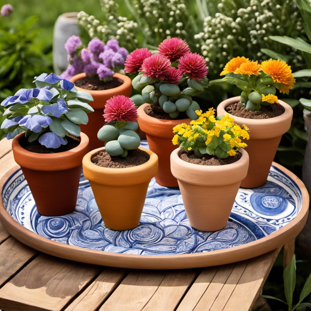 painted terracotta pot clusters