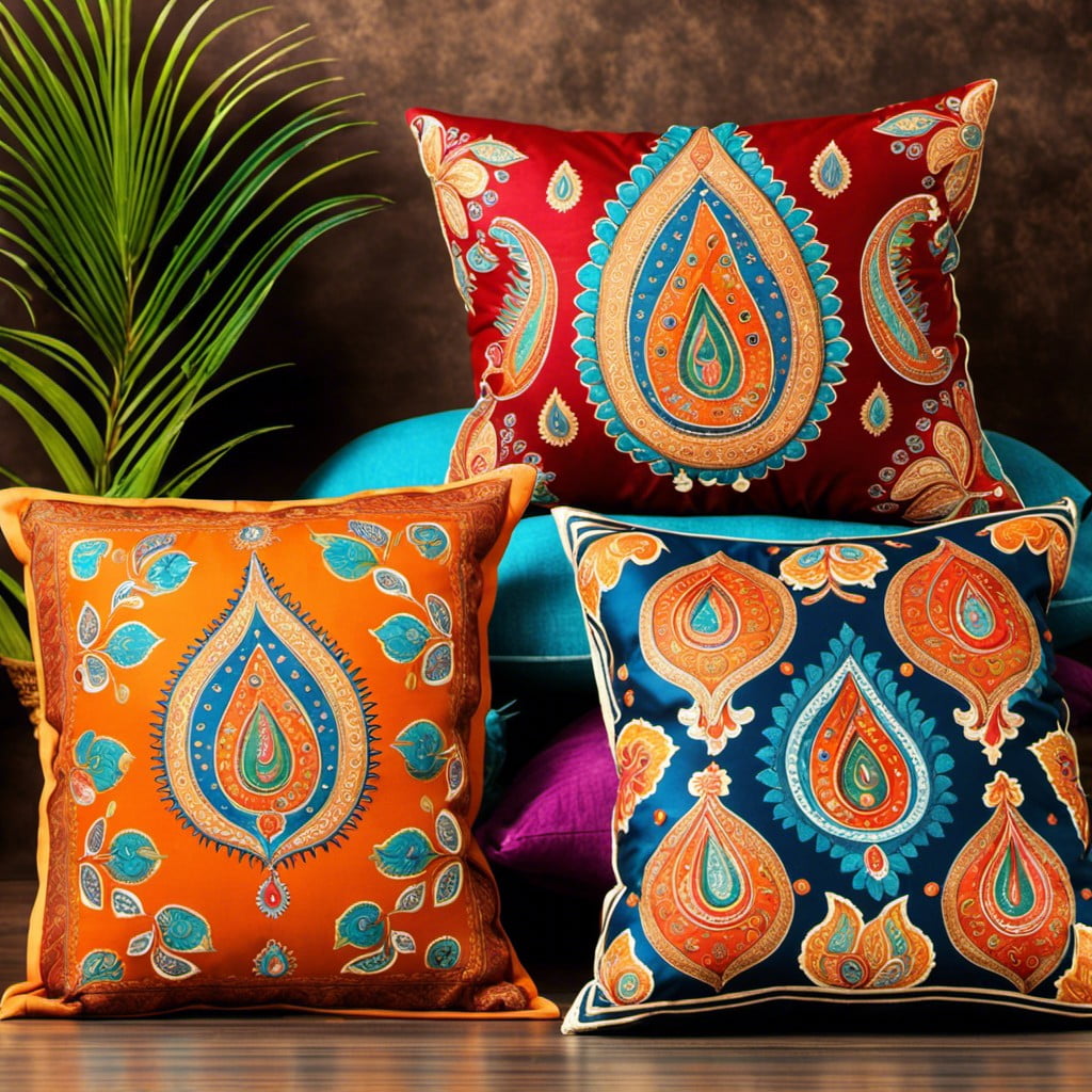 paisley patterned throw pillows