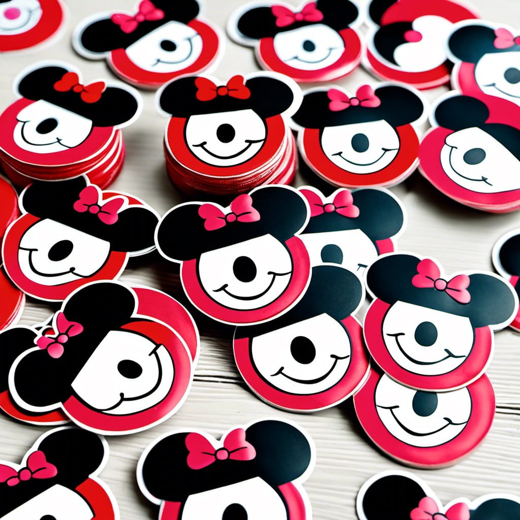 party favors with minnie mouse stickers