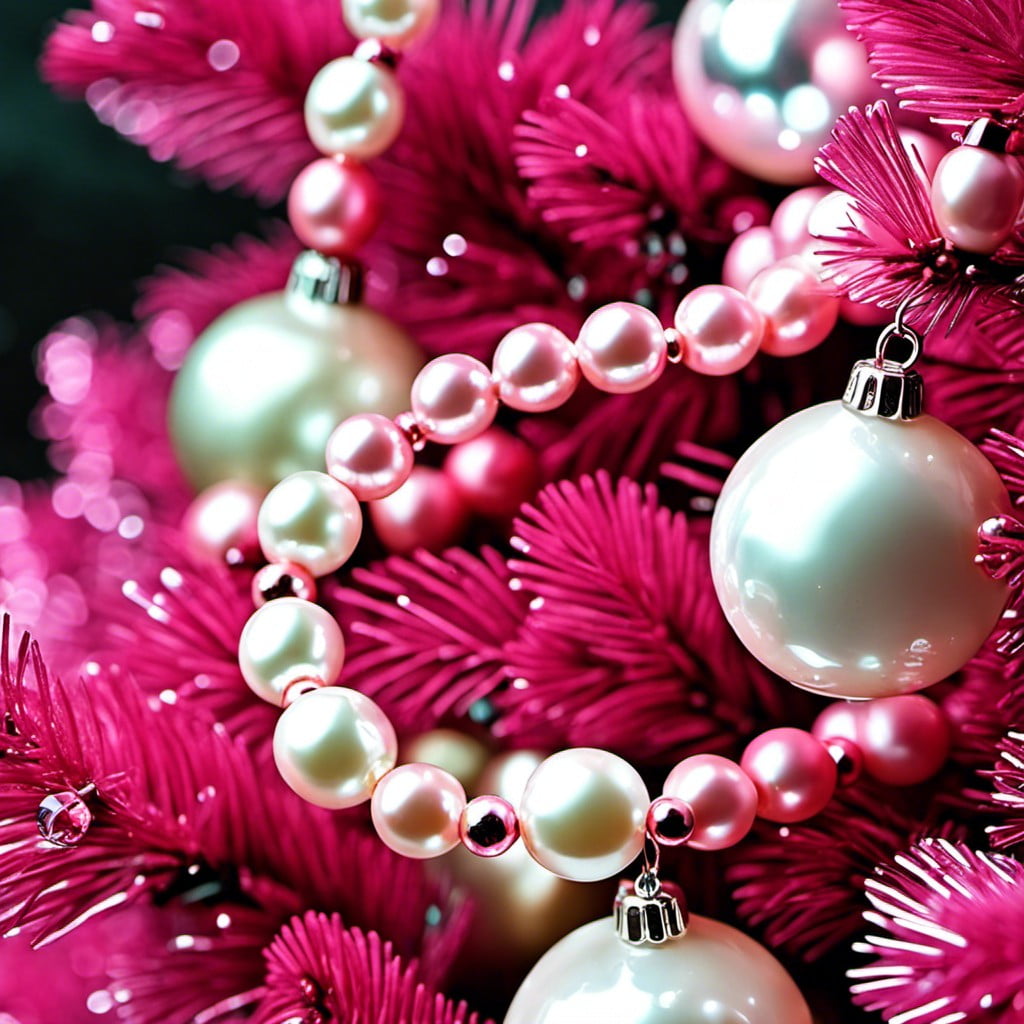 pearl and pink bead garland