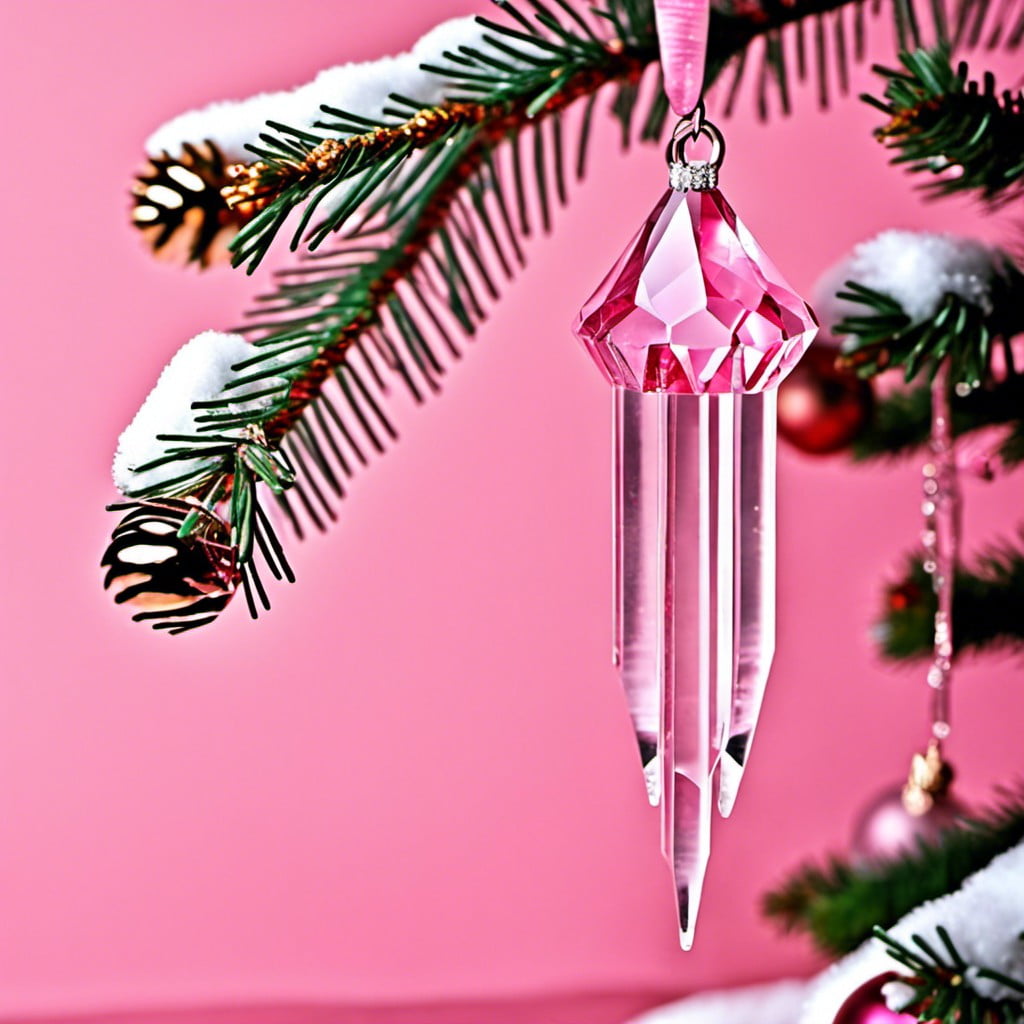 pink crystal icicle decorations