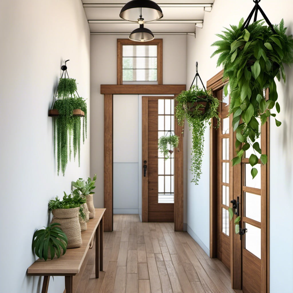 plant hangers with greenery