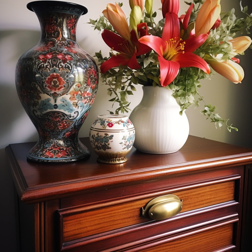 porcelain vase with fresh flowers