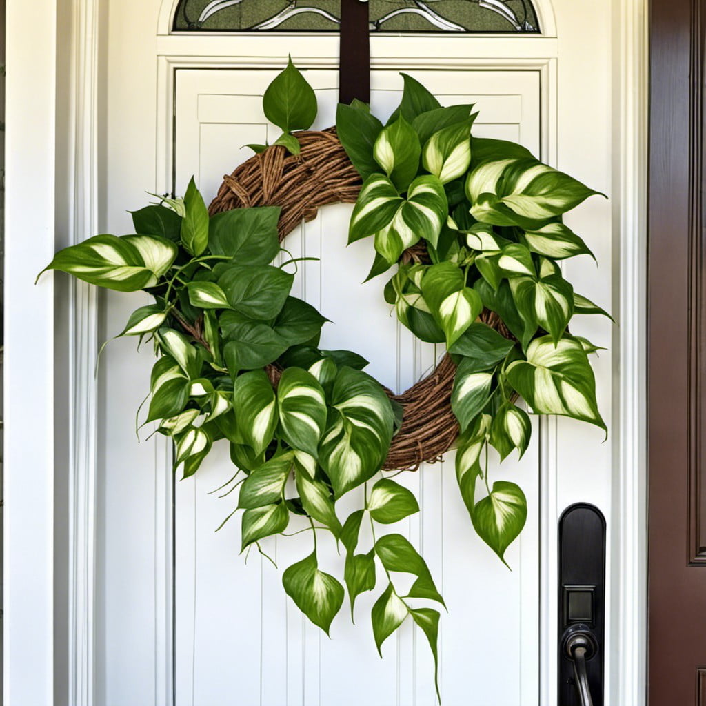 pothos wreath for front door
