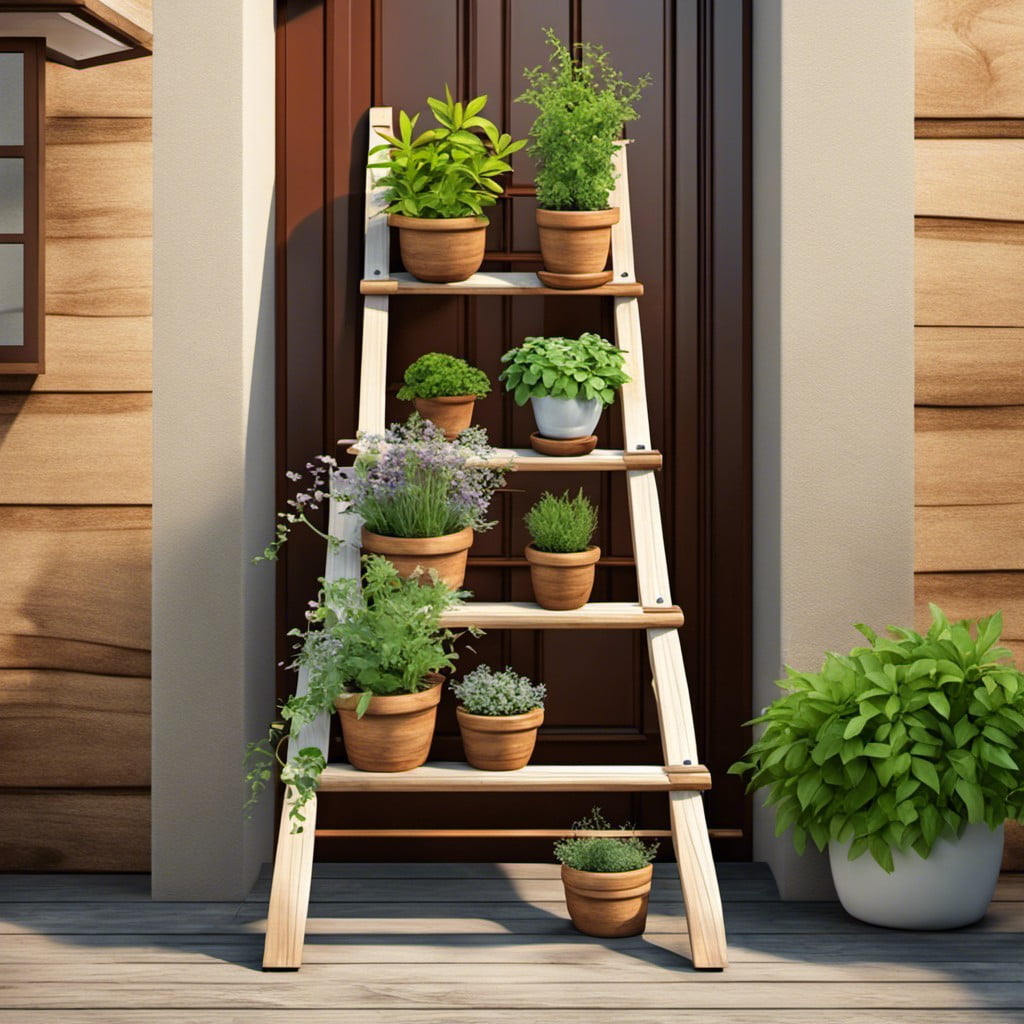 potted herb garden ladder