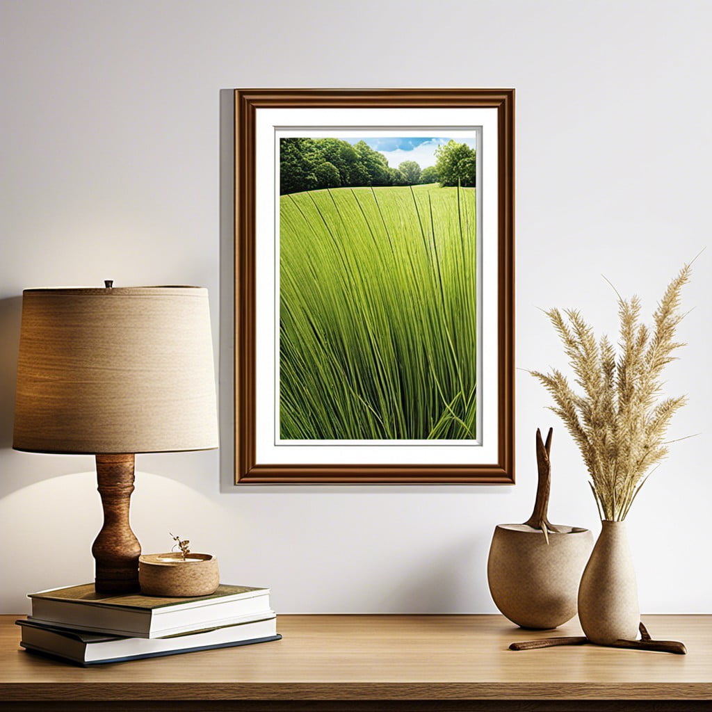 pressed grass framed images
