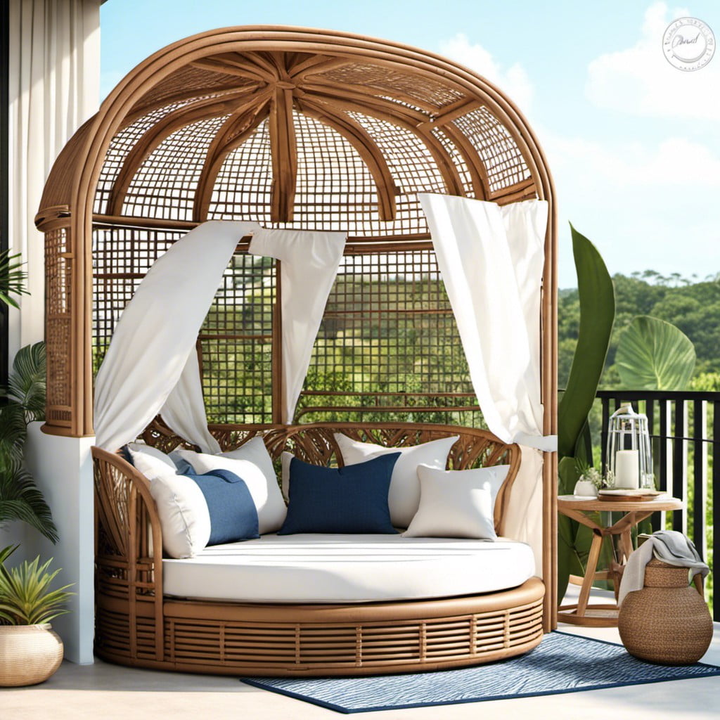 rattan day bed with canopy