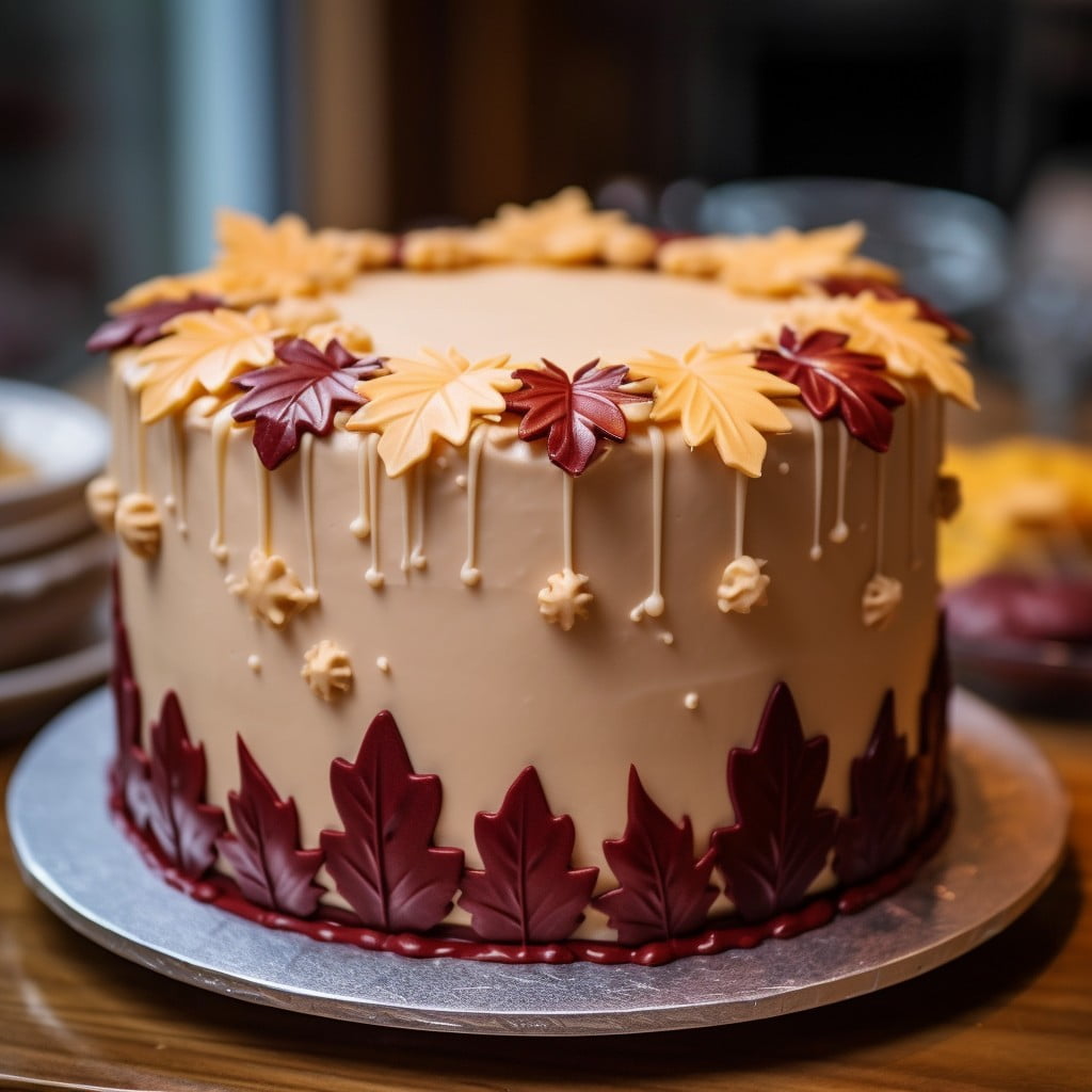red maple leaf fondant accents