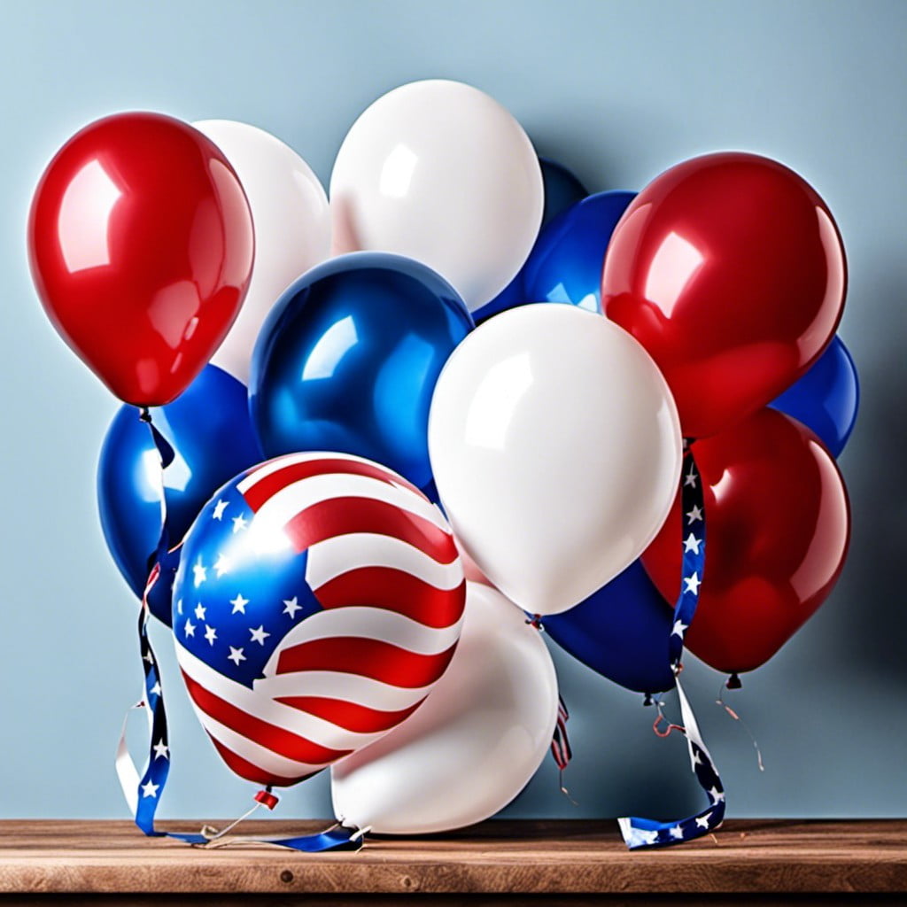 red white and blue balloons