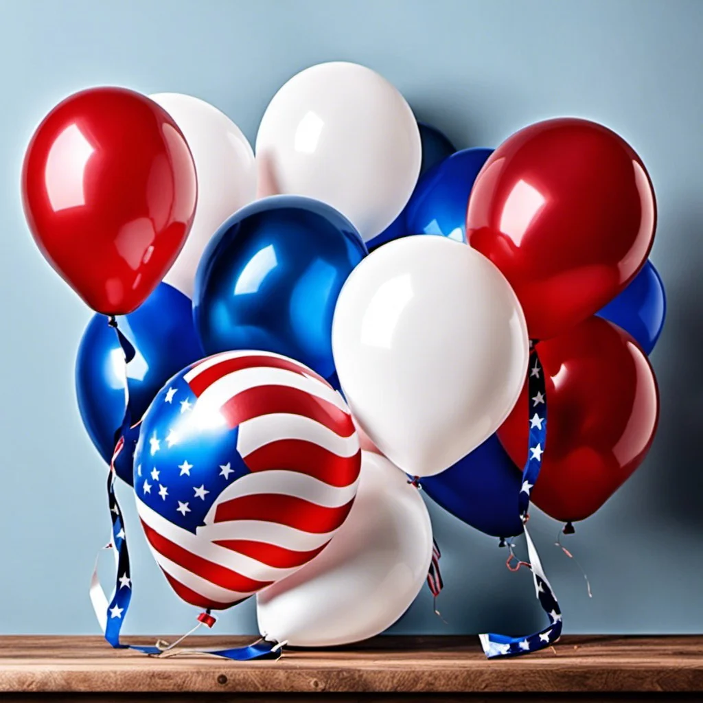 red white and blue balloons