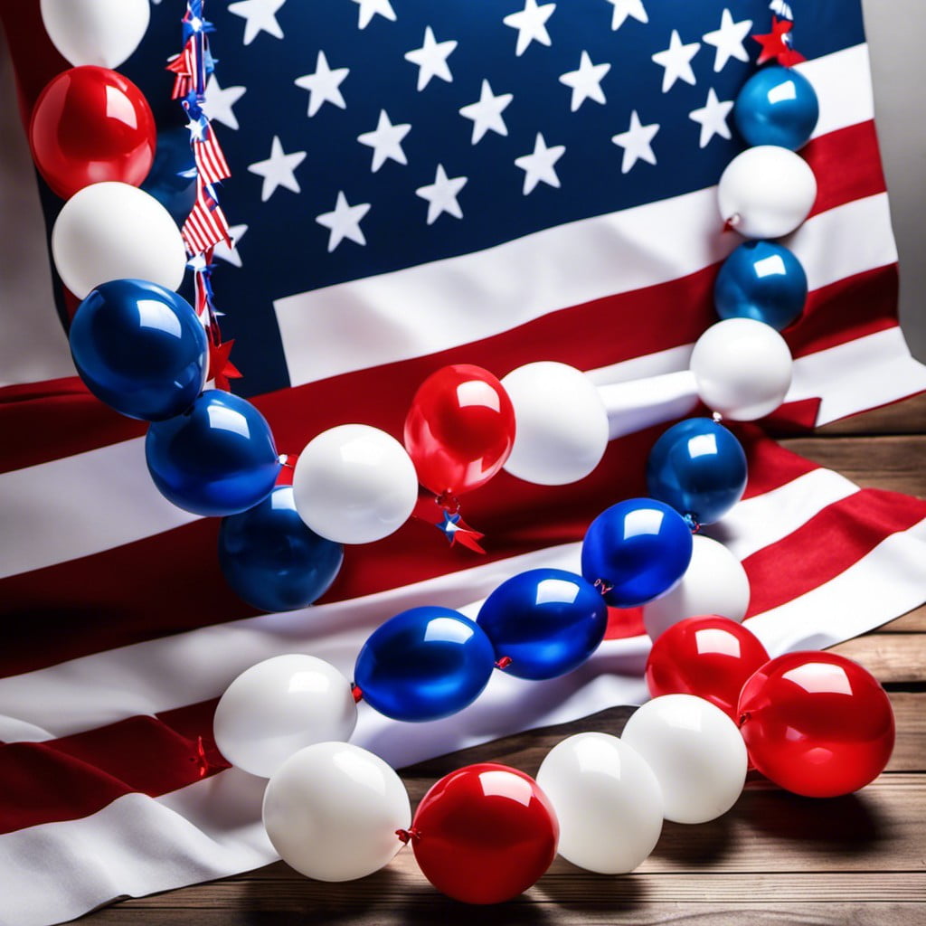 red white and blue garlands