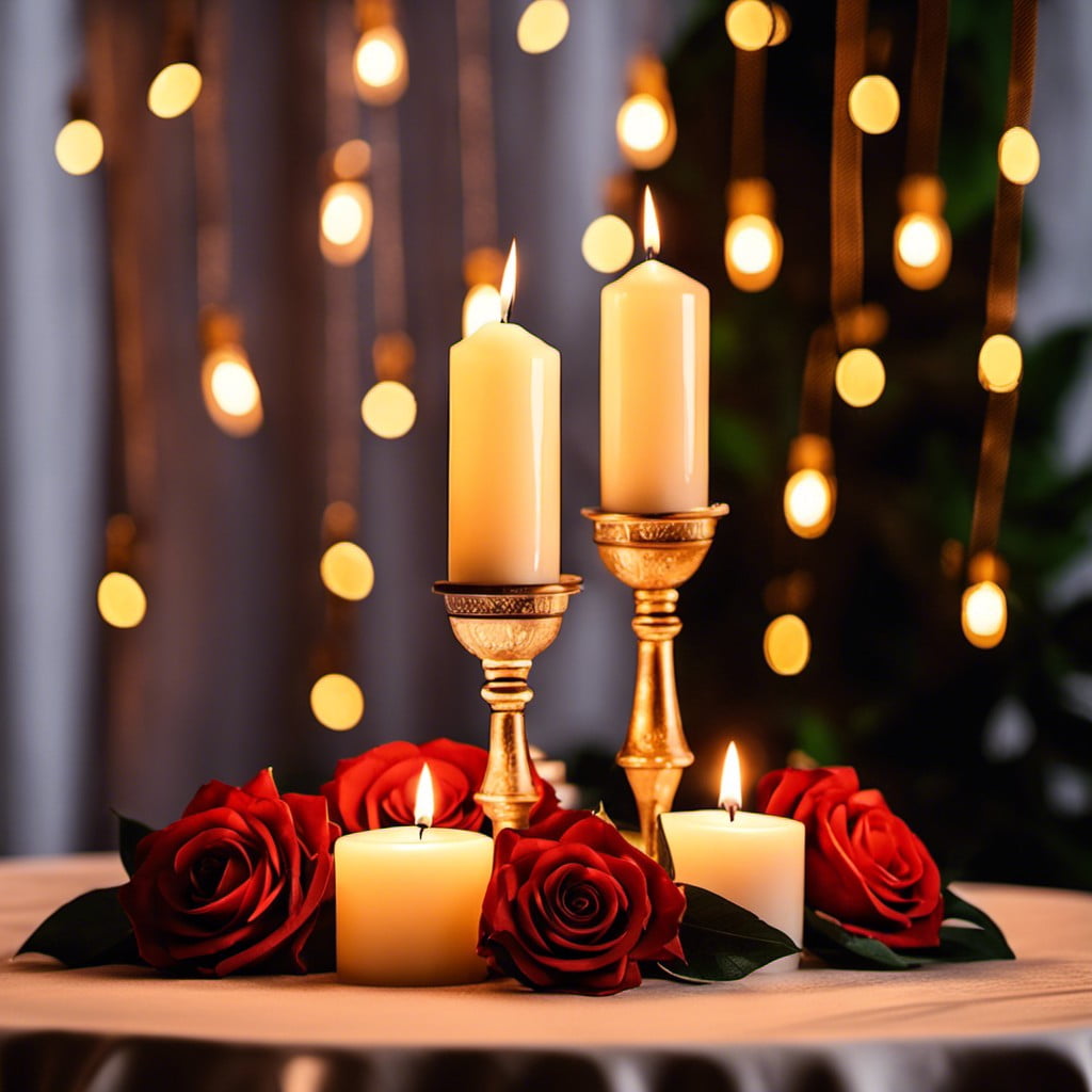 romantic candle setup