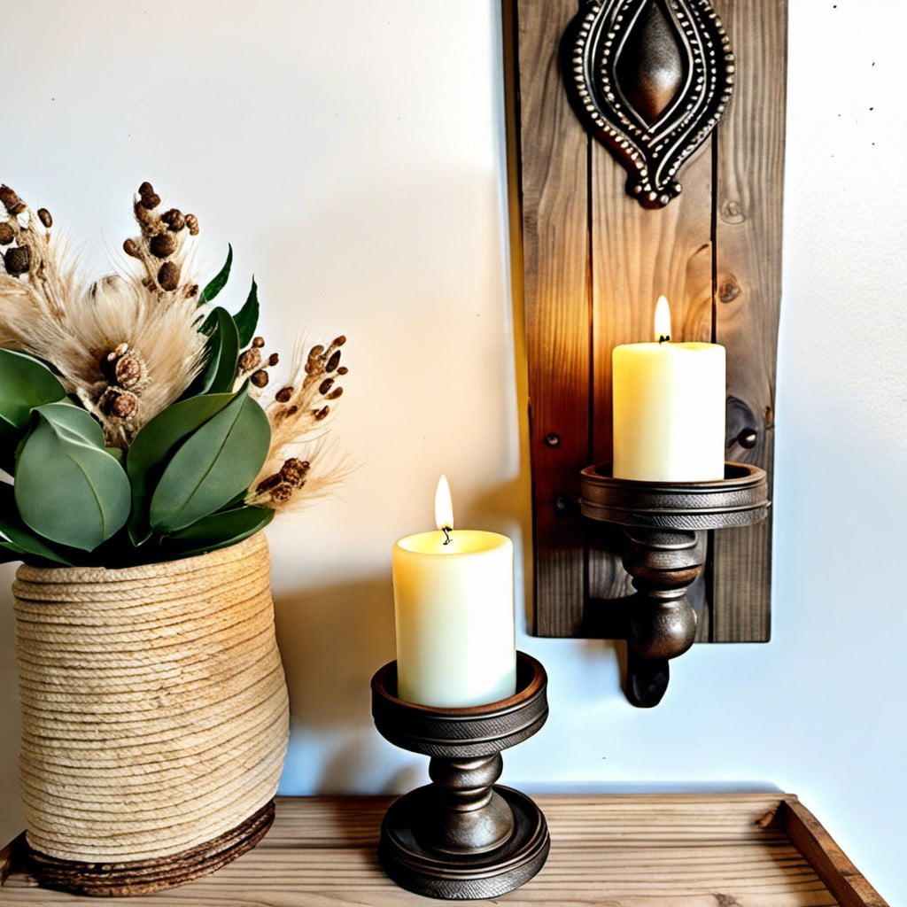 rustic candle sconces