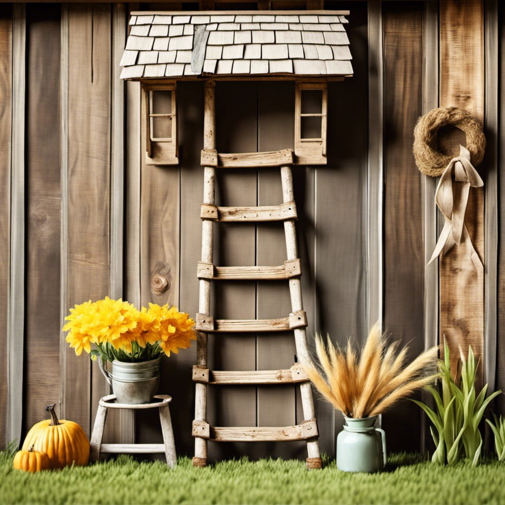 rustic farm ladder