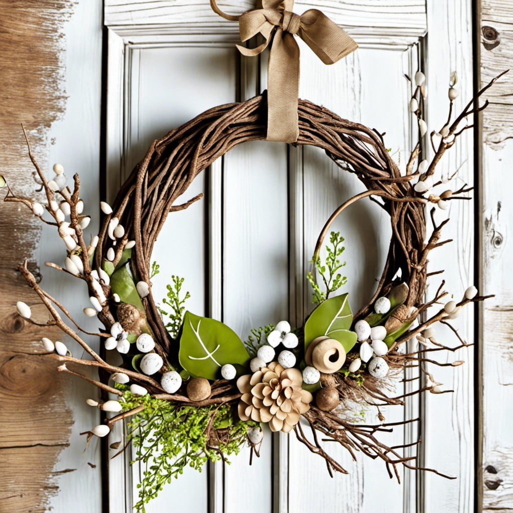 rustic spring branch door hanger