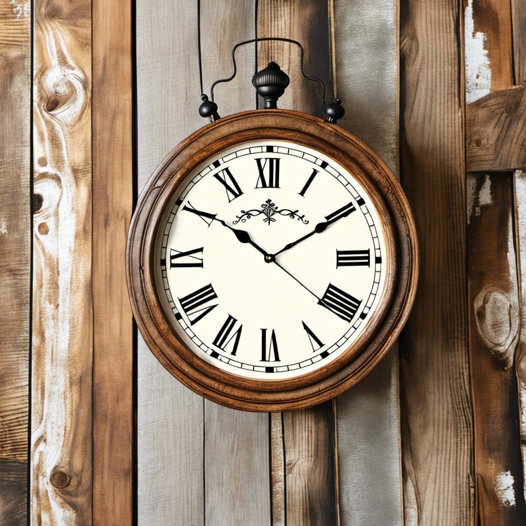 rustic wooden clock