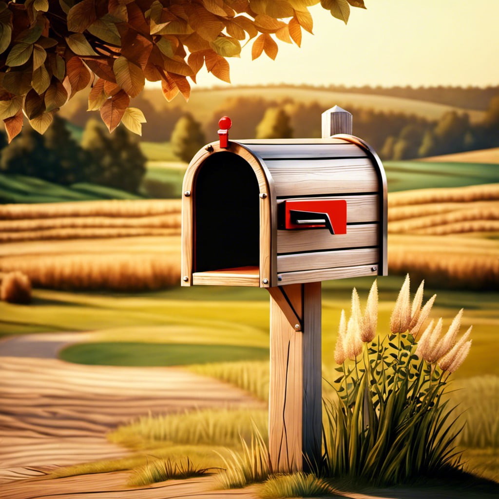 rustic wooden mailbox