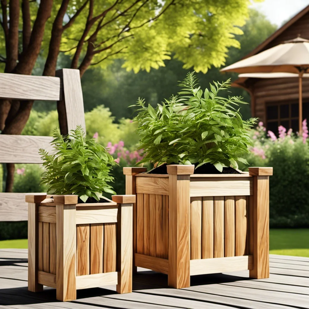 rustic wooden planters