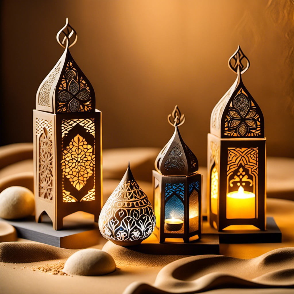 sand art centerpieces with islamic patterns