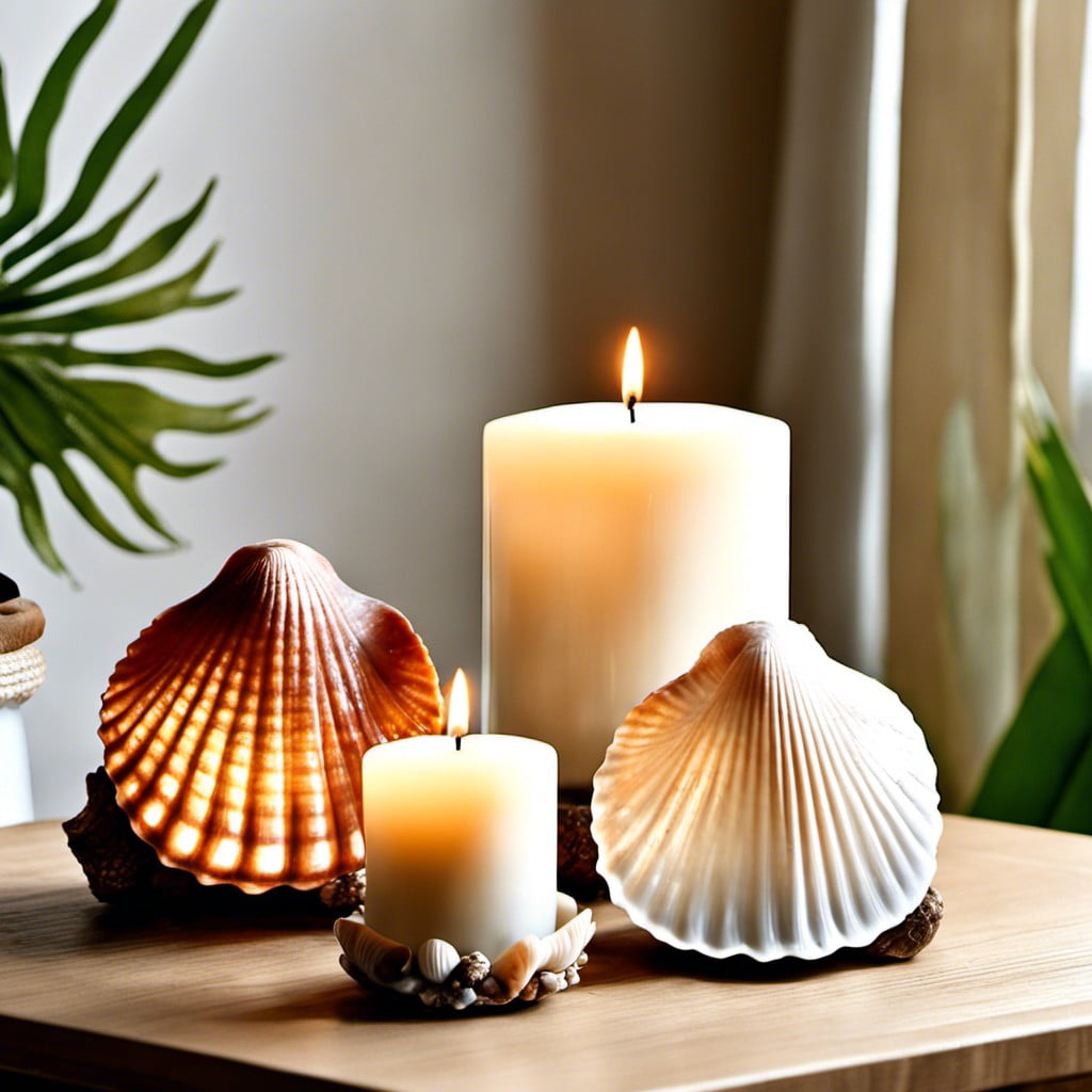 seashell candle holders