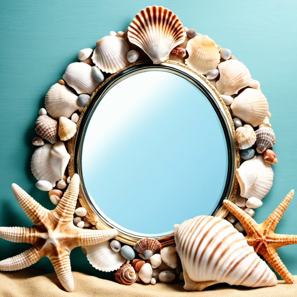seashell framed mirror