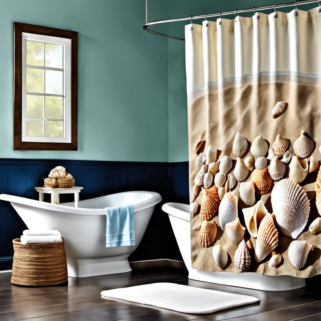 seashell shower curtain