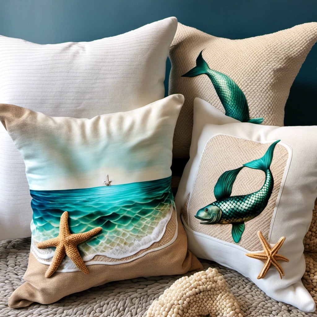 seashore inspired throw cushions