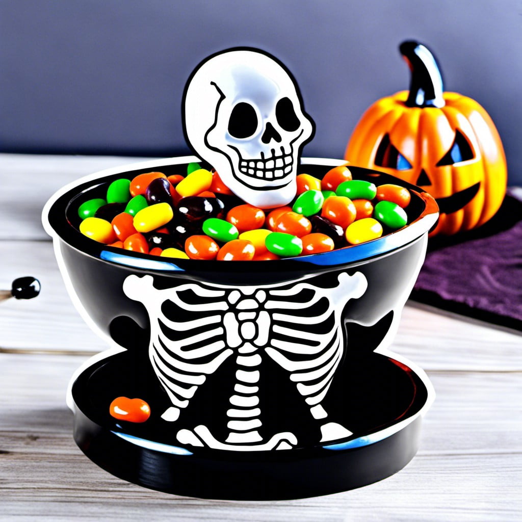 skeleton candy bowl holder
